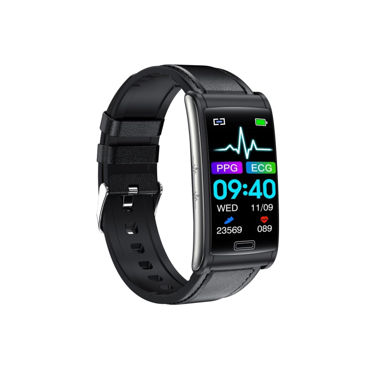 E600 1.47 inch Color Screen Smart Watch Leather Strap Support Heart Rate Monitoring / Blood Pressure Monitoring