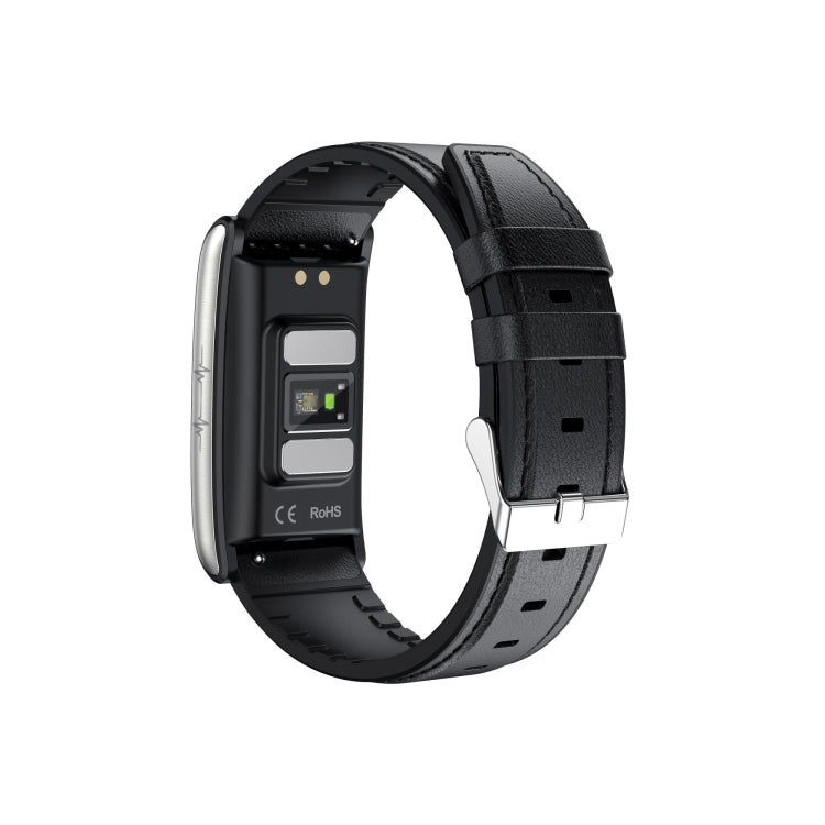 E600 1.47 inch Color Screen Smart Watch Leather Strap Support Heart Rate Monitoring / Blood Pressure Monitoring