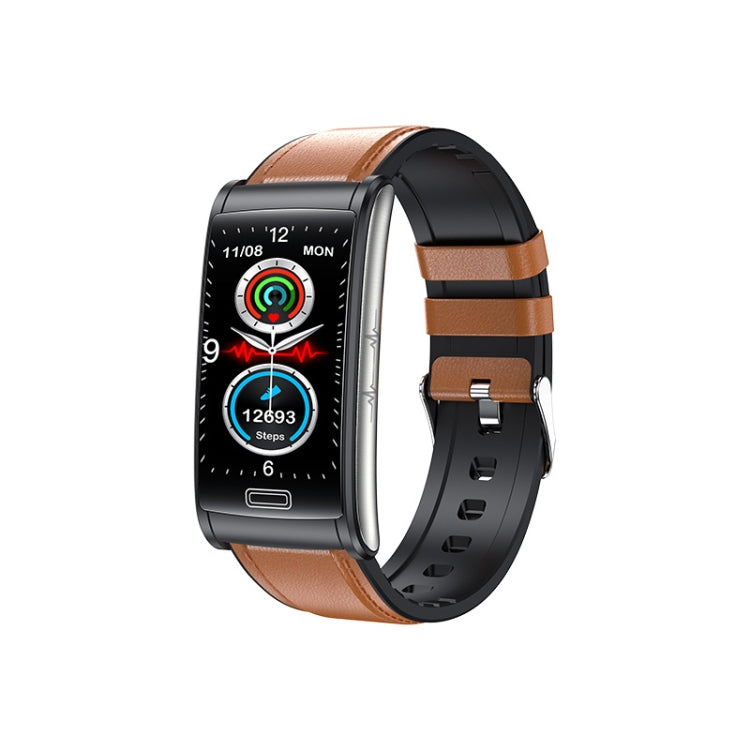 E600 1.47 inch Color Screen Smart Watch Leather Strap Support Heart Rate Monitoring / Blood Pressure Monitoring