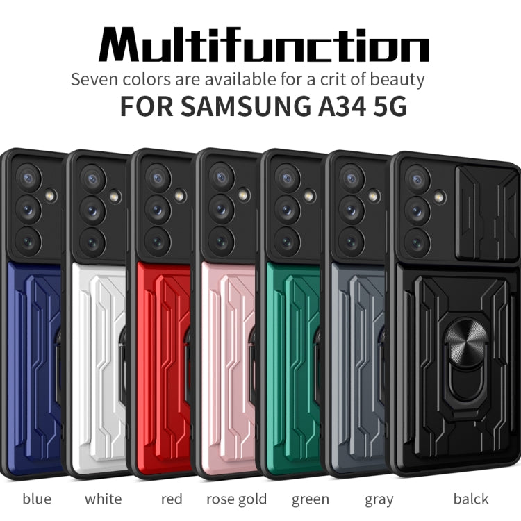 For Samsung Galaxy A34 5G Sliding Camshield Card Phone Case