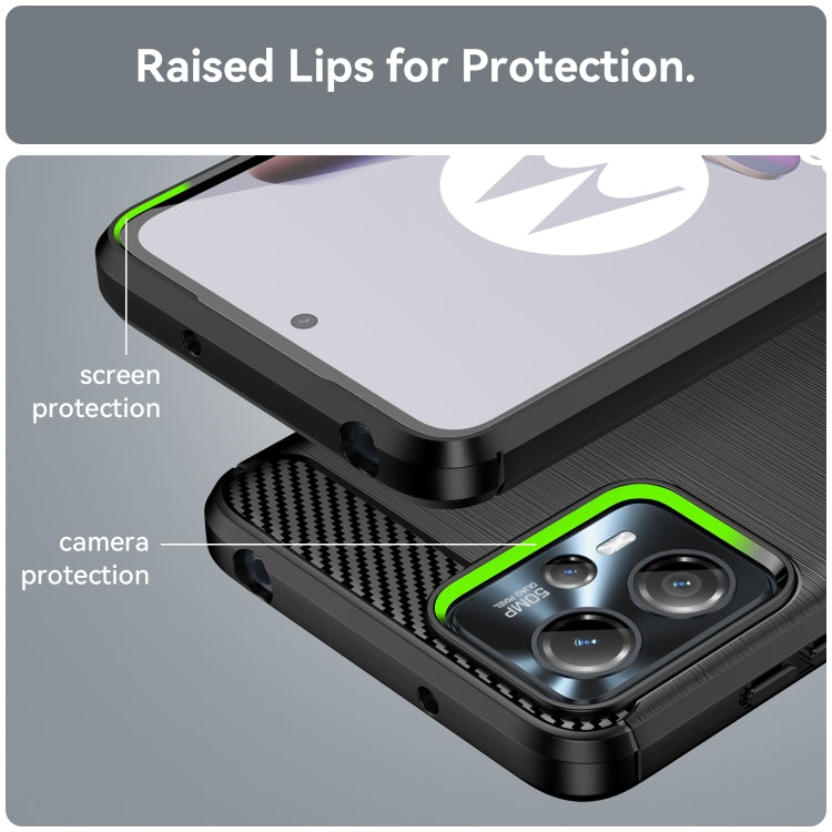 For Motorola Moto G23 Brushed Texture Carbon Fiber TPU Phone Case
