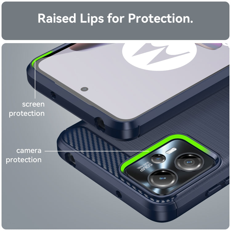 For Motorola Moto G23 Brushed Texture Carbon Fiber TPU Phone Case