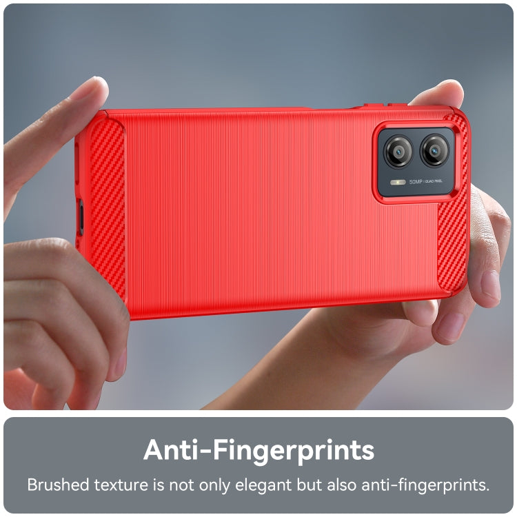 For Motorola Moto G53 5G Brushed Texture Carbon Fiber TPU Phone Case