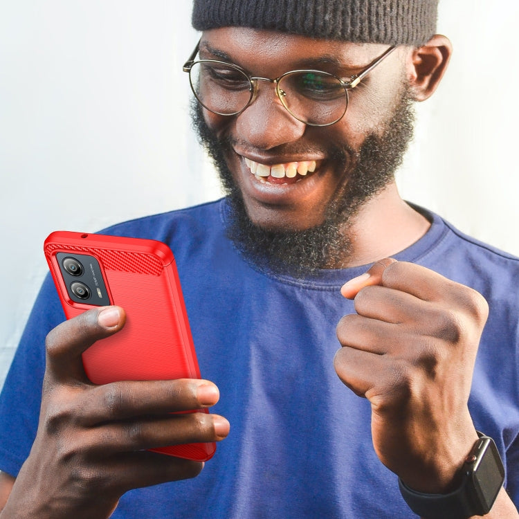 For Motorola Moto G53 5G Brushed Texture Carbon Fiber TPU Phone Case