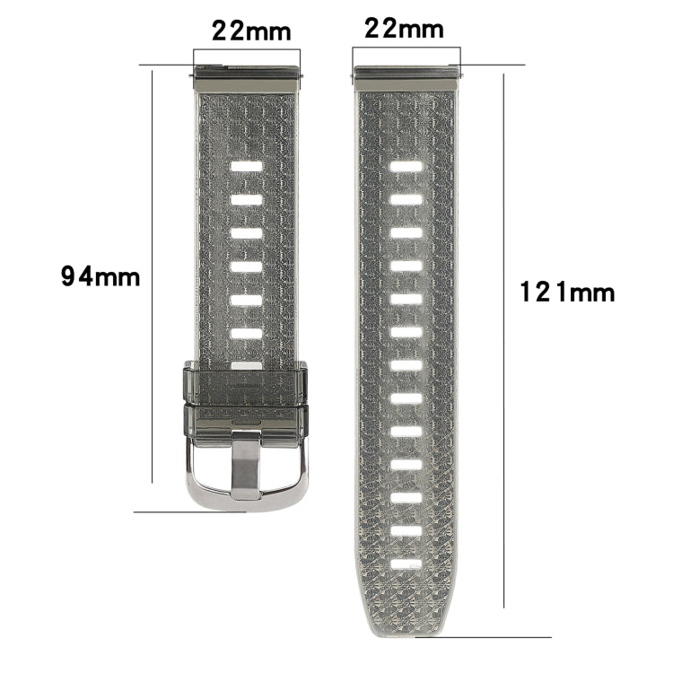 For Huawei Watch3 22mm Transparent Shiny Diamond TPU Watch Band