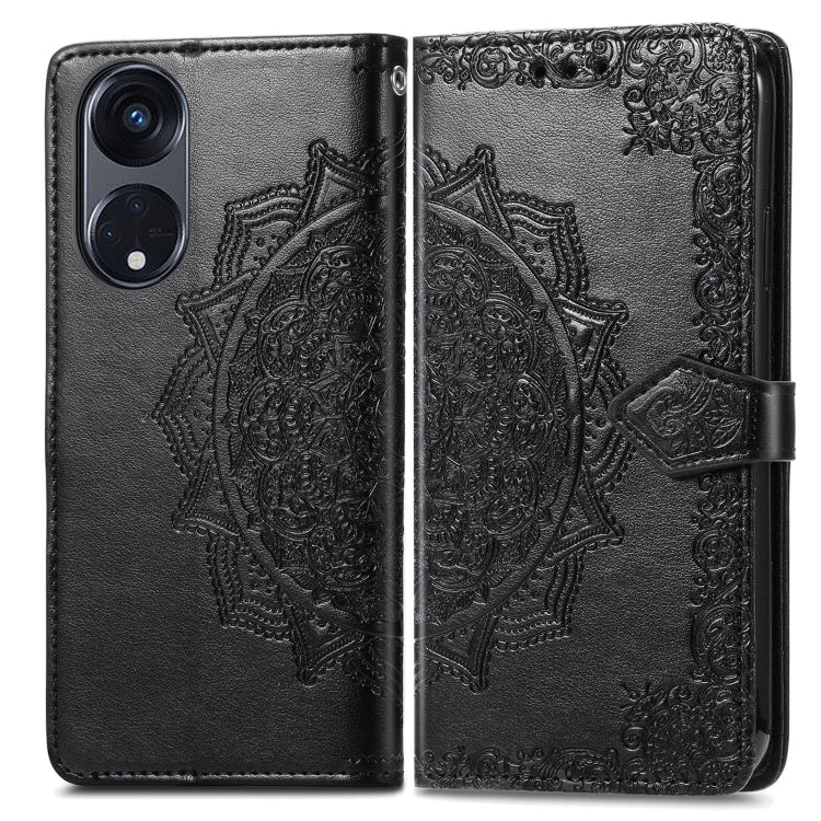 For OPPO Reno8 T 5G Mandala Flower Embossed Horizontal Flip Leather Phone Case