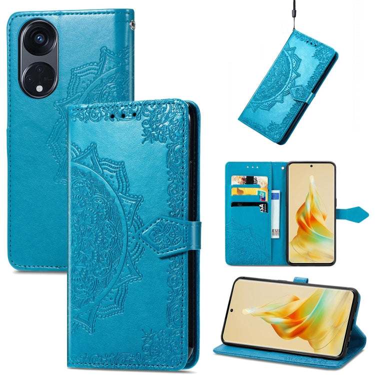 For OPPO Reno8 T 5G Mandala Flower Embossed Horizontal Flip Leather Phone Case