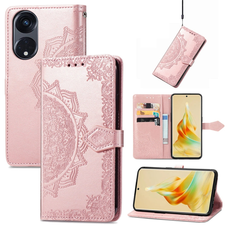 For OPPO Reno8 T 5G Mandala Flower Embossed Horizontal Flip Leather Phone Case