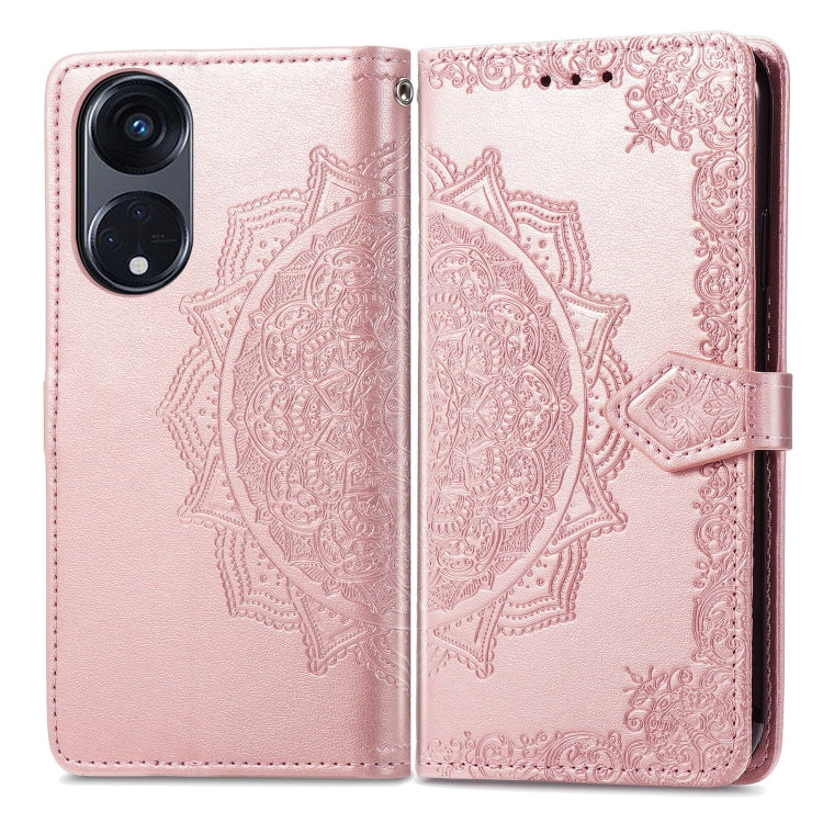 For OPPO Reno8 T 5G Mandala Flower Embossed Horizontal Flip Leather Phone Case