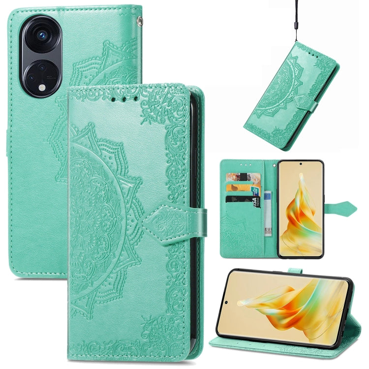 For OPPO Reno8 T 5G Mandala Flower Embossed Horizontal Flip Leather Phone Case