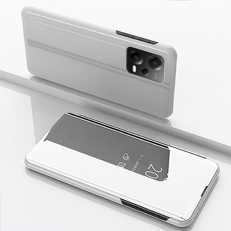 For Xiaomi Poco X5 Plated Mirror Horizontal Flip Leather Case with Holder