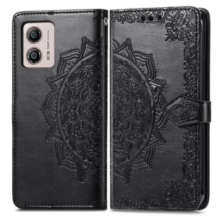 For Motorola  Moto G53 5G Mandala Flower Embossed Horizontal Flip Leather Phone Case