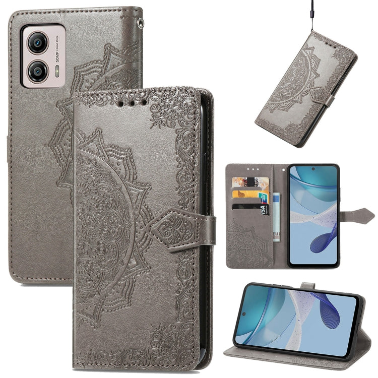 For Motorola  Moto G53 5G Mandala Flower Embossed Horizontal Flip Leather Phone Case