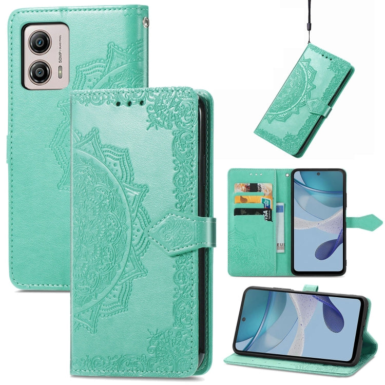 For Motorola  Moto G53 5G Mandala Flower Embossed Horizontal Flip Leather Phone Case