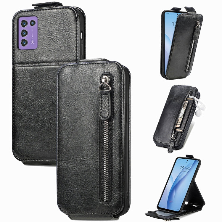 For ZTE Libero 5G III Zipper Wallet Vertical Flip Leather Phone Case