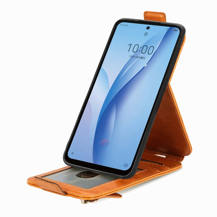 For ZTE Libero 5G III Zipper Wallet Vertical Flip Leather Phone Case