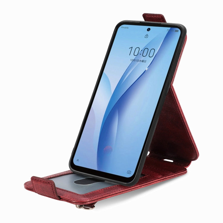 For ZTE Libero 5G III Zipper Wallet Vertical Flip Leather Phone Case