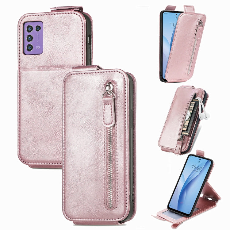For ZTE Libero 5G III Zipper Wallet Vertical Flip Leather Phone Case