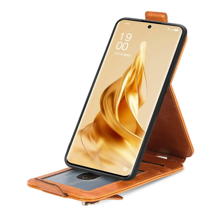 For OPPO Reno9 Zipper Wallet Vertical Flip Leather Phone Case