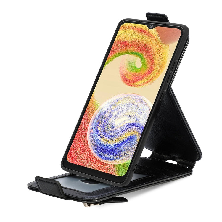 For Samsung Galaxy A04 Zipper Wallet Vertical Flip Leather Phone Case