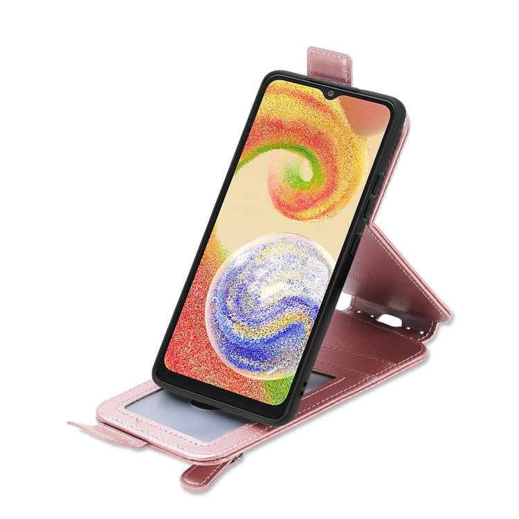 For Samsung Galaxy A04 Zipper Wallet Vertical Flip Leather Phone Case