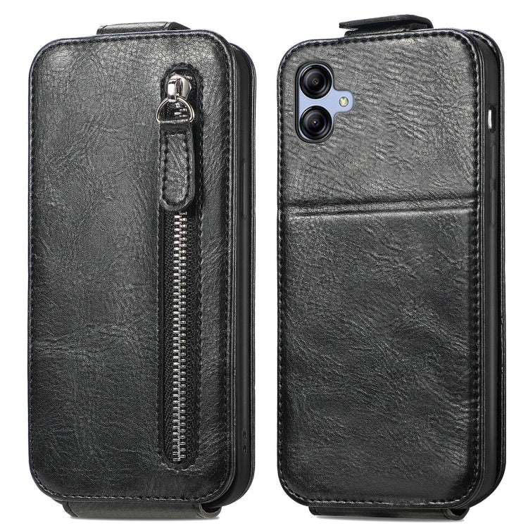 For Samsung Galaxy A04e Zipper Wallet Vertical Flip Leather Phone Case
