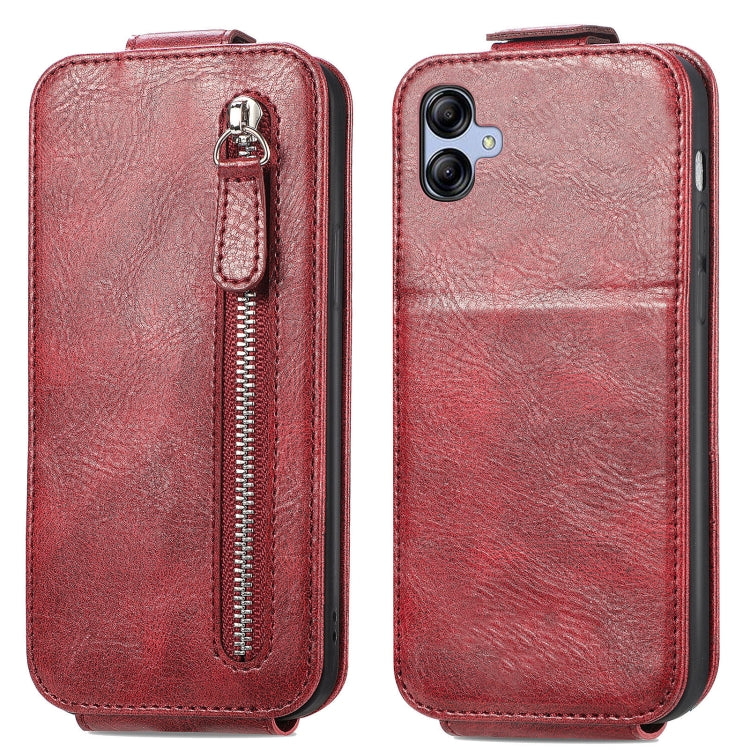 For Samsung Galaxy A04e Zipper Wallet Vertical Flip Leather Phone Case