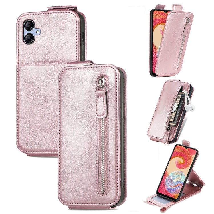 For Samsung Galaxy A04e Zipper Wallet Vertical Flip Leather Phone Case
