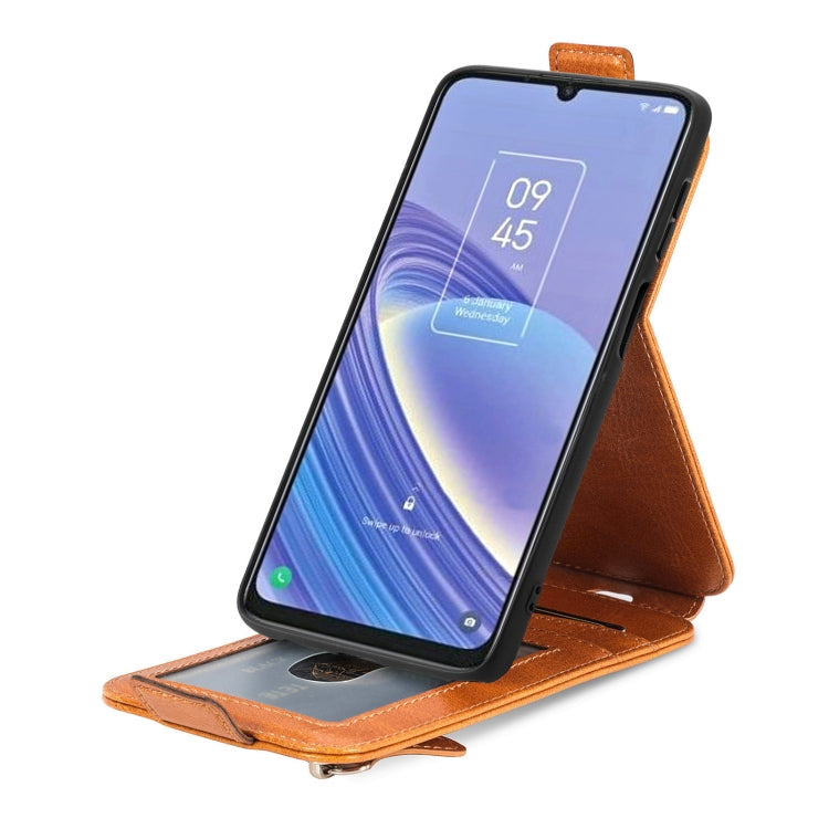 For TCL 40 SE Zipper Wallet Vertical Flip Leather Phone Case