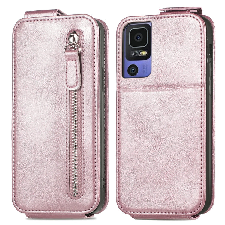 For TCL 40 SE Zipper Wallet Vertical Flip Leather Phone Case