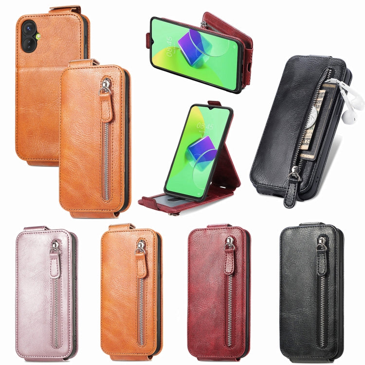 For Tecno Spark 9 Pro Zipper Wallet Vertical Flip Leather Phone Case