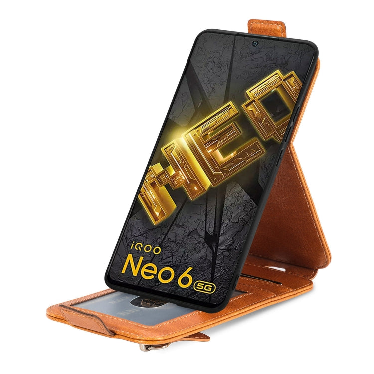 For vivo iQOO Neo 6 Zipper Wallet Vertical Flip Leather Phone Case