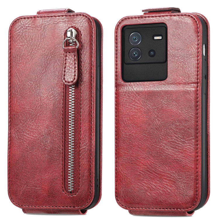 For vivo iQOO Neo 6 Zipper Wallet Vertical Flip Leather Phone Case