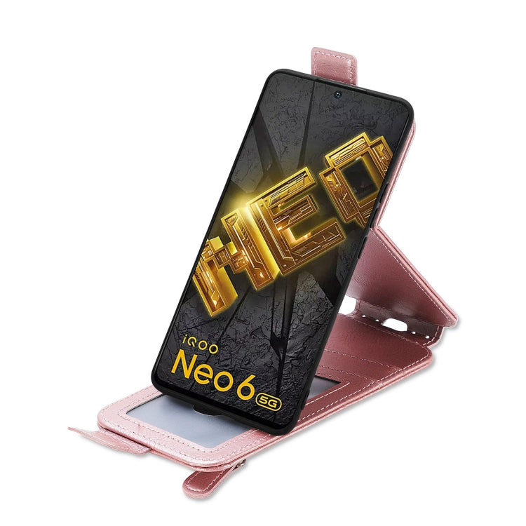 For vivo iQOO Neo 6 Zipper Wallet Vertical Flip Leather Phone Case
