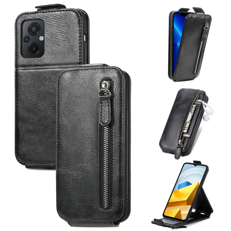 For Xiaomi Redmi Note 12 Zipper Wallet Vertical Flip Leather Phone Case