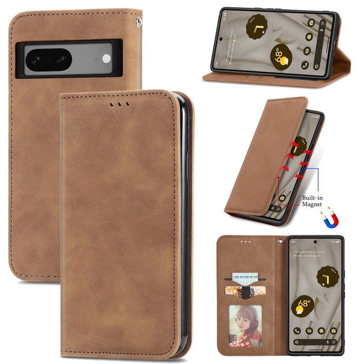 For Google Pixel 7A Retro Skin Feel Magnetic Flip Leather Phone Case