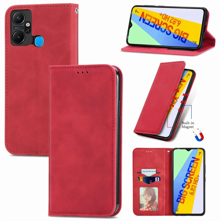 For Infinix Smart 6 Plus Retro Skin Feel Magnetic Flip Leather Phone Case
