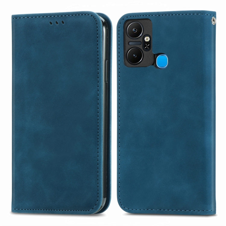 For Infinix Smart 6 Plus Retro Skin Feel Magnetic Flip Leather Phone Case