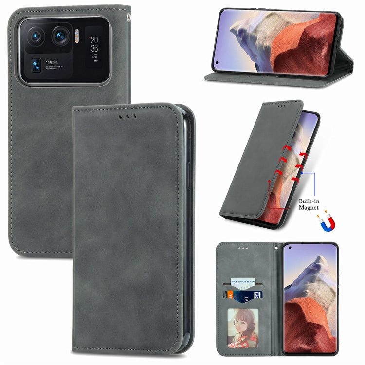 For Xiaomi Mi 11 Ultra Retro Skin Feel Magnetic Flip Leather Phone Case