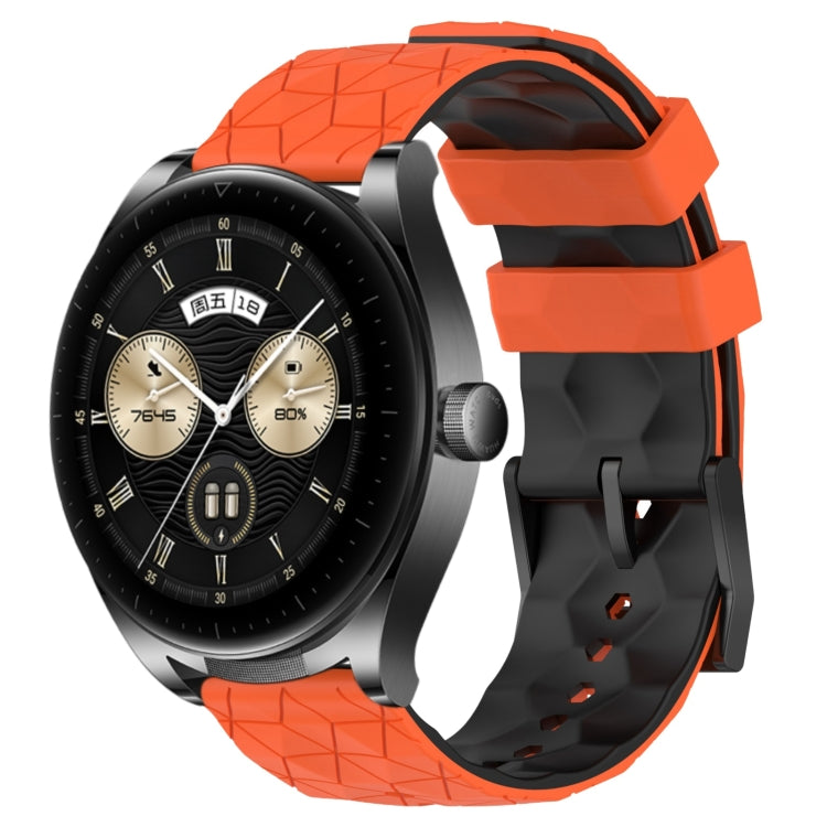 For Huawei Watch Buds 22mm Football Pattern Two-Color Silicone Watch Band