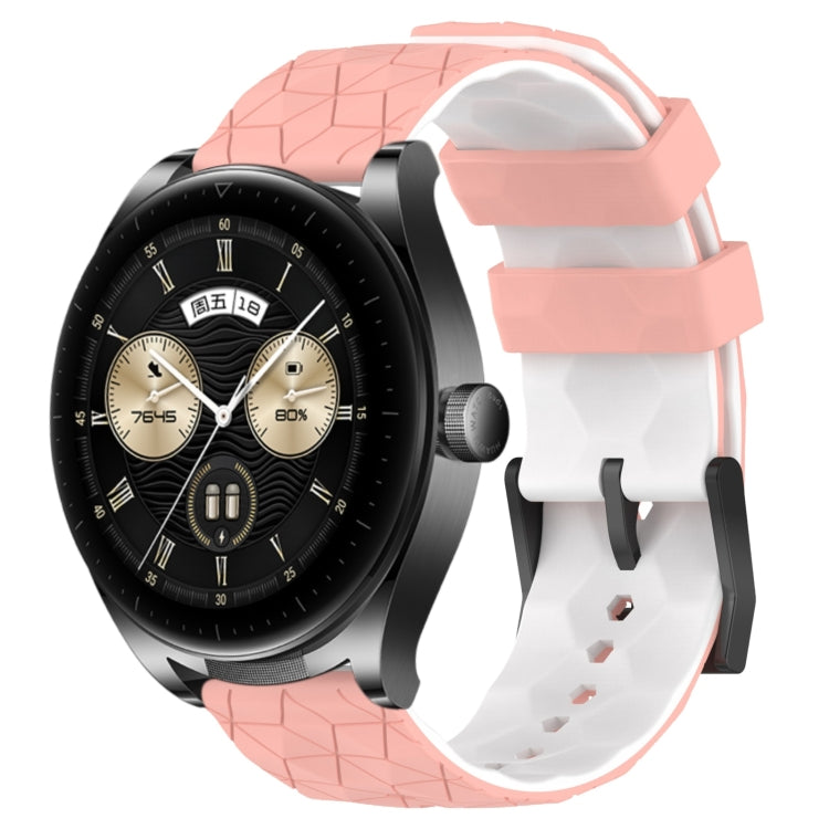 For Huawei Watch Buds 22mm Football Pattern Two-Color Silicone Watch Band