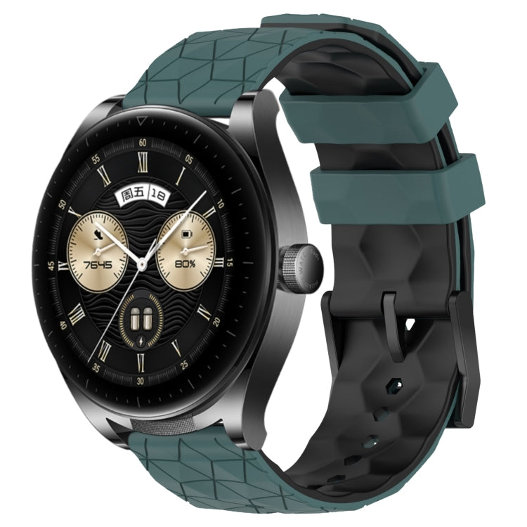 For Huawei Watch Buds 22mm Football Pattern Two-Color Silicone Watch Band