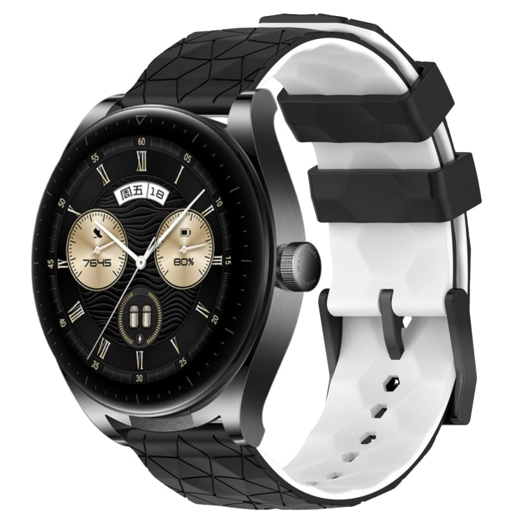 For Huawei Watch Buds 22mm Football Pattern Two-Color Silicone Watch Band