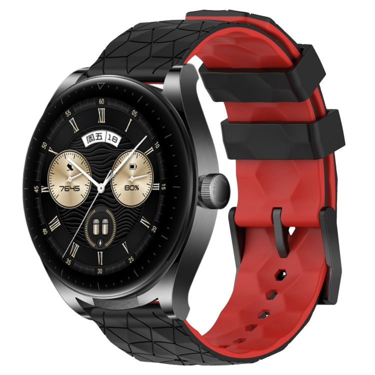 For Huawei Watch Buds 22mm Football Pattern Two-Color Silicone Watch Band