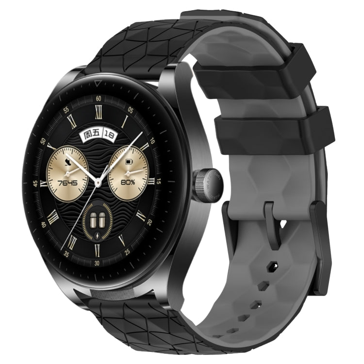 For Huawei Watch Buds 22mm Football Pattern Two-Color Silicone Watch Band
