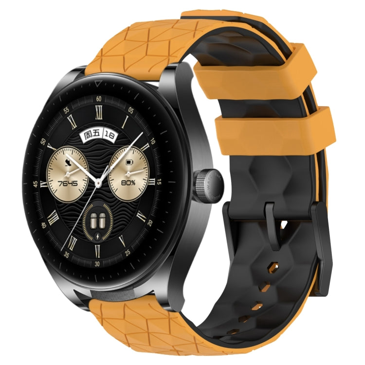 For Huawei Watch Buds 22mm Football Pattern Two-Color Silicone Watch Band