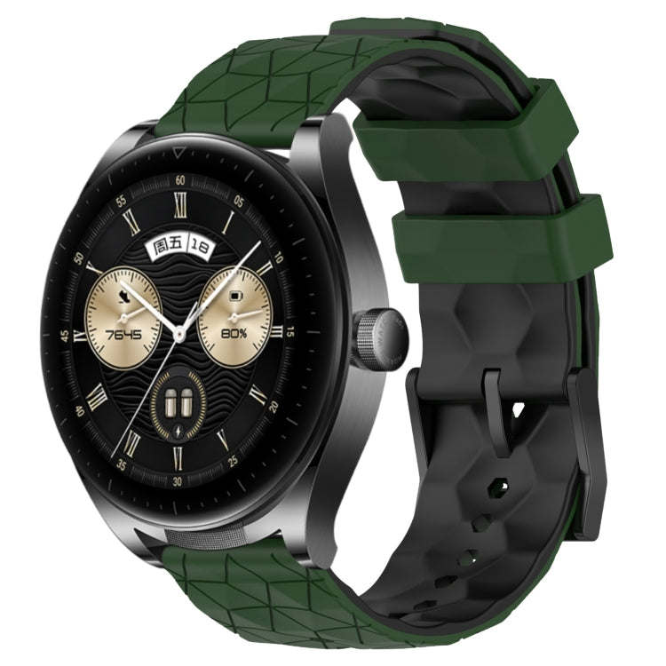 For Huawei Watch Buds 22mm Football Pattern Two-Color Silicone Watch Band