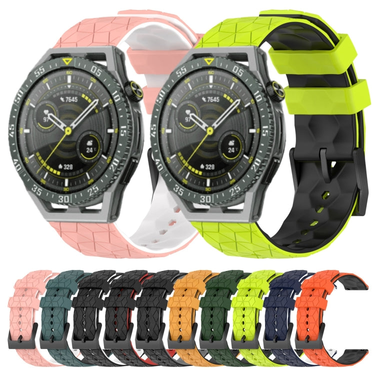 For Huawei Watch GT 3 SE 22mm Football Pattern Two-Color Silicone Watch Band