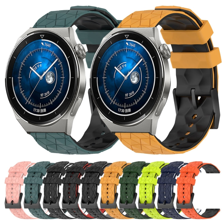 For Huawei Watch GT3 Pro 46mm 22mm Football Pattern Two-Color Silicone Watch Band