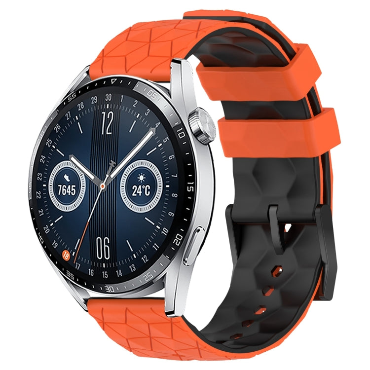 For Huawei Watch GT3 46mm 22mm Football Pattern Two-Color Silicone Watch Band